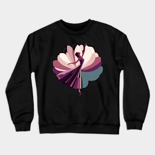 Ballerina in a pink gradient tutu. Vector illustration of a ballerina, ballet dance, tiptoe Crewneck Sweatshirt